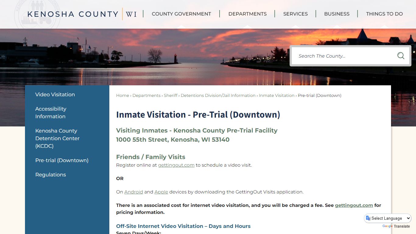 Inmate Visitation - Pre-Trial (Downtown) | Kenosha County, WI ...