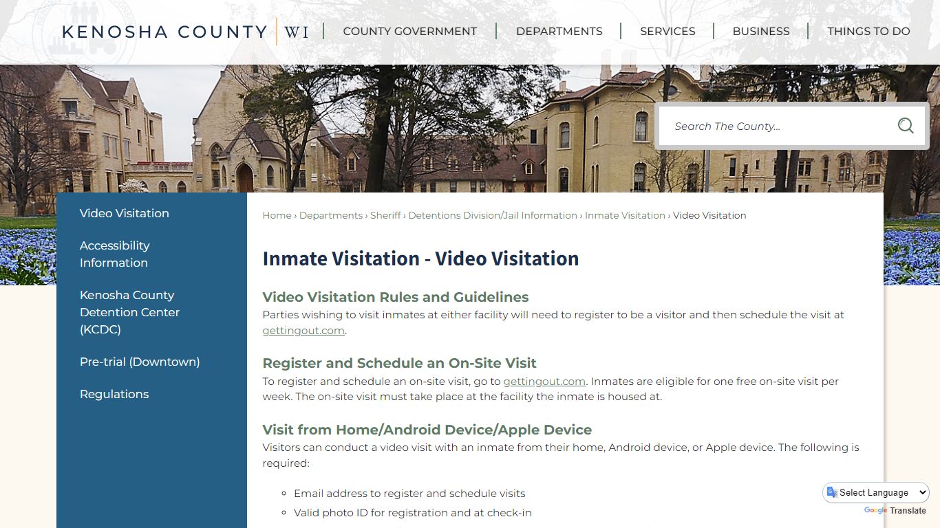 Inmate Visitation - Video Visitation | Kenosha County, WI - Official ...